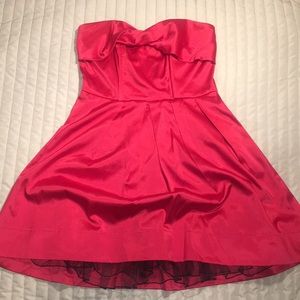 Red Mini Strapless Dress, Size 2, S.